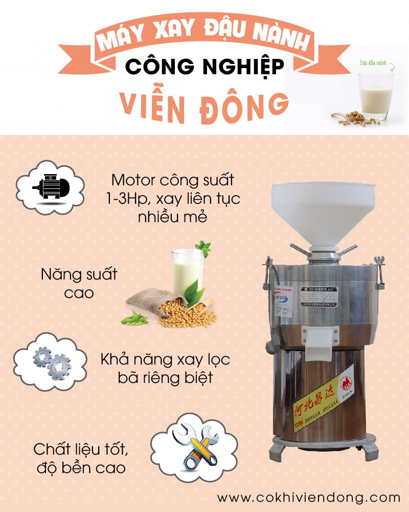 Ưu điểm của máy xay đậu nành công nghiệp Sư Tử