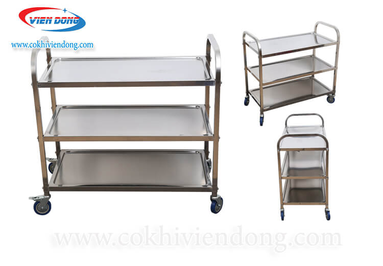 Xe đẩy thức ăn 3 tầng