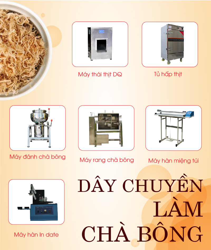 dây chuyền làm chà bông