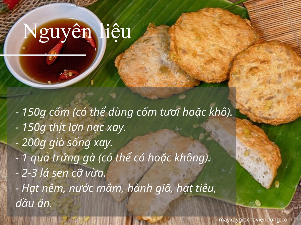 nguyên liệu làm chả cốm