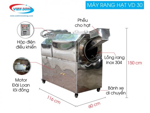 Máy rang hạt Việt Nam VDR 30 Máy rang hạt Việt Nam VDR 30