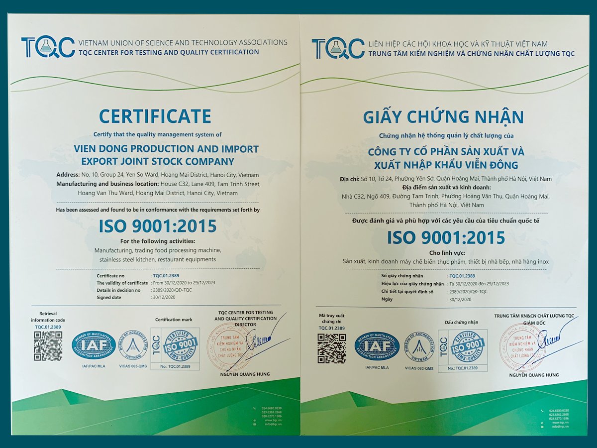 Hệ thống quản lý chất lượng Viễn Đông đạt chứng nhận ISO