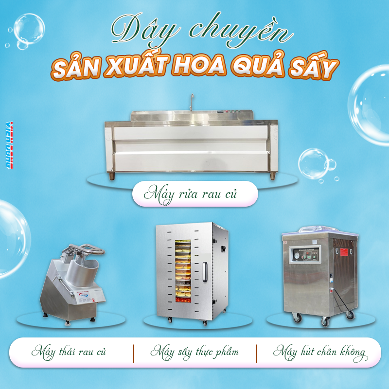 dây chuyền làm hoa quả sấy