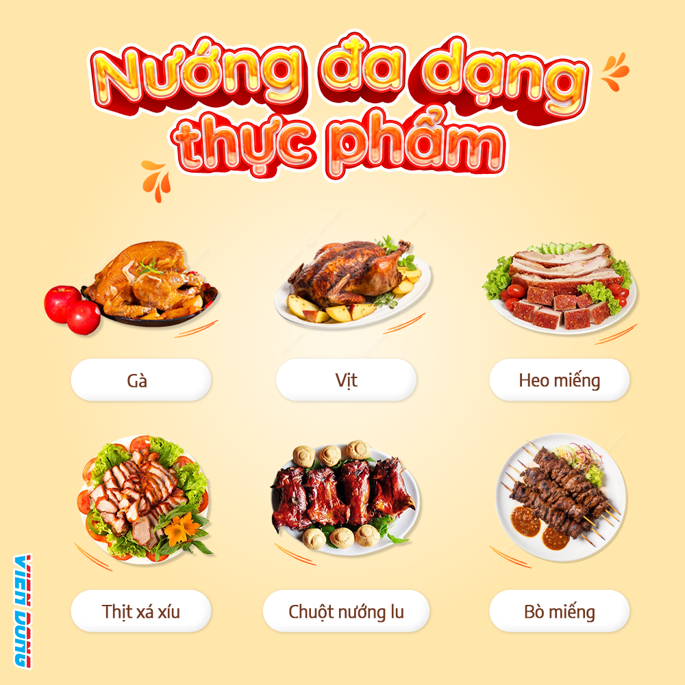 Lò quay gà vịt có kính